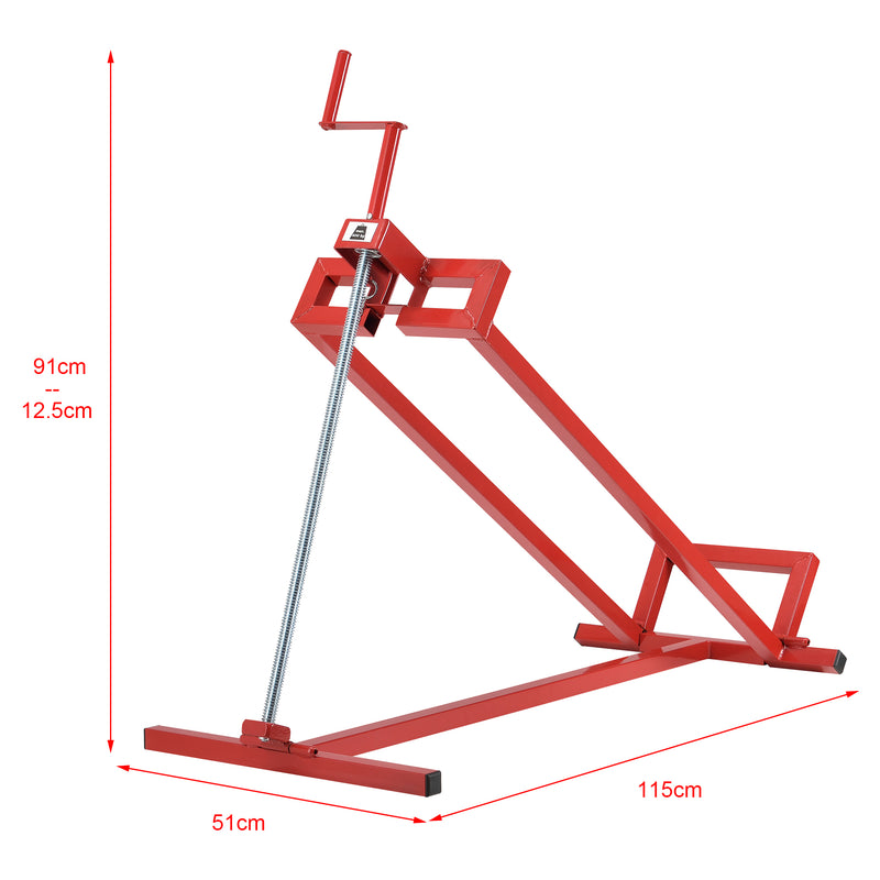 Esquema acotado Elevador para tractor de césped Max 300 kg Acero Rojo pro.tec
