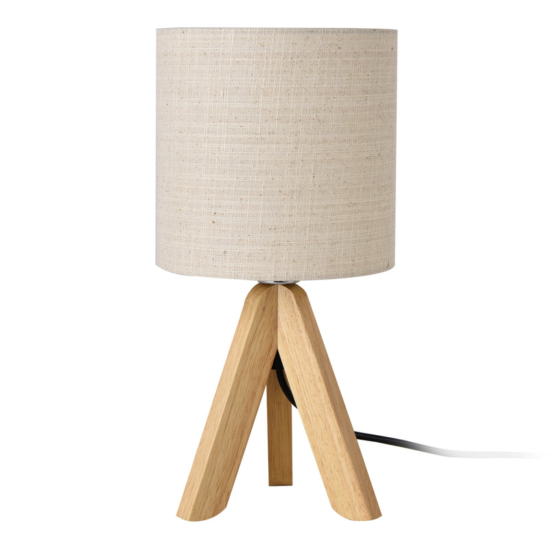 Esquema acotado Lámpara de mesa Koblenz E14 máx. 40W con pies de madera Beige lux.pro