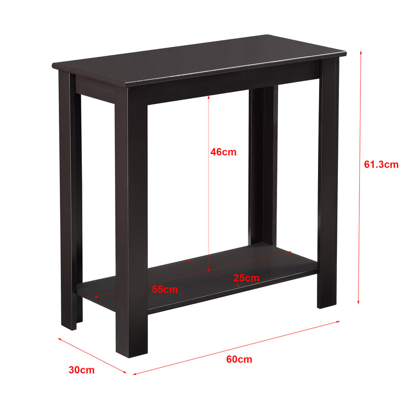 Esquema acotado Mesa auxiliar Chur 60 x 30 x 61,3 cm marrón en.casa