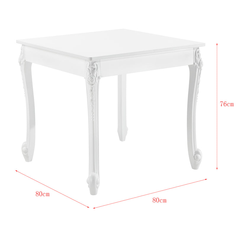 Esquema acotado Mesa de comedor Lüneburg en varios tamaños Blanco en.casa