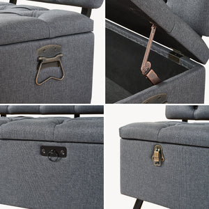 Banco Tapizado 110 x 48 x 75 cm Gris Oscuro [pro.tec]® 