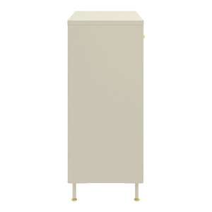 Aparador Lindau Acero 97x80x40 cm Blanco crema [en.casa]