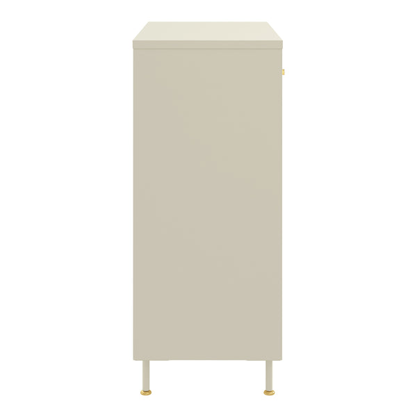 Aparador Lindau Acero 97x80x40 cm Blanco crema [en.casa]