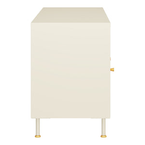 Mueble de TV Lindau Acero 120x40x59 cm Blanco crema [en.casa]