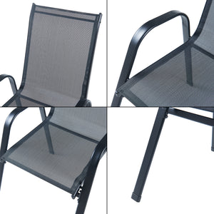 Conjunto de muebles de jardín Aradeo de 7 piezas en negro [casa.pro]