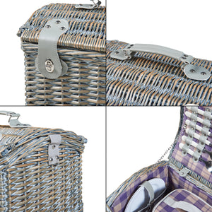 Cesta de picnic Folldal para 2 personas 40x28x25 cm [casa.pro]