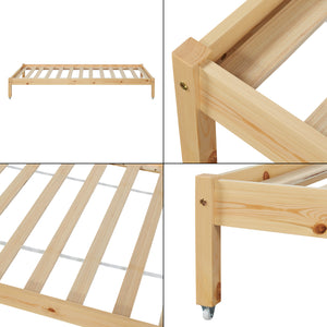 Cama doble para niños Sonkajärvi con colchón 90x200cm natural [en.casa]
