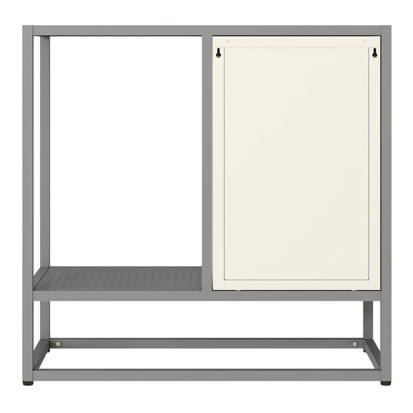 Aparador Burlöv acero 70x72x35 cm gris/blanco [en.casa]