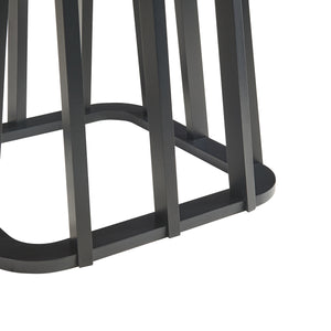 Mesa auxiliar Burgess 51x51x51 cm Negro/Aspecto nogal [en.casa]