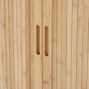 Aparador Nordkapp con 2 puertas bambú pino 100x40x80cm - Natural [en.casa]