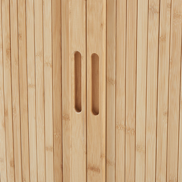 Aparador Nordkapp con 2 puertas bambú pino 100x40x80cm - Natural [en.casa]