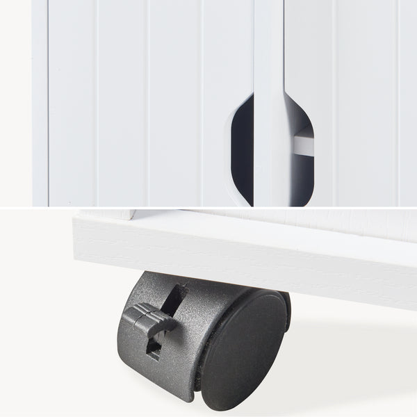 Armario rodante delgado Fadeskimma con 3 puertas 72x70x20cm - Blanco [en.casa]