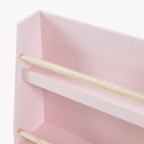 Estantería infantil Virer de 3 niveles 78x60x18cm - Rosa/Natural [en.casa]