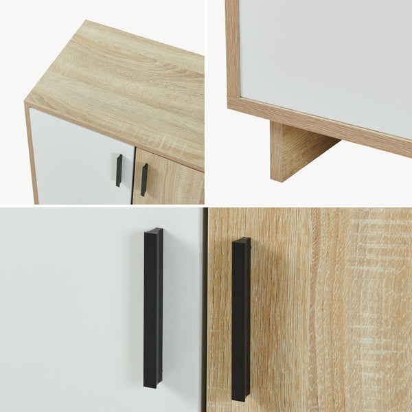 Armario auxiliar Kenta 90x60x35 cm aspecto roble Sonoma/blanco [en.casa]