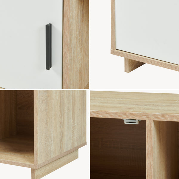 Mesa de centro Kenta 80x45x40 cm aspecto roble Sonoma/blanco [en.casa]