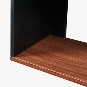 Mesa auxiliar Trond 80x29x60 cm Negro/Aspecto nogal [en.casa]