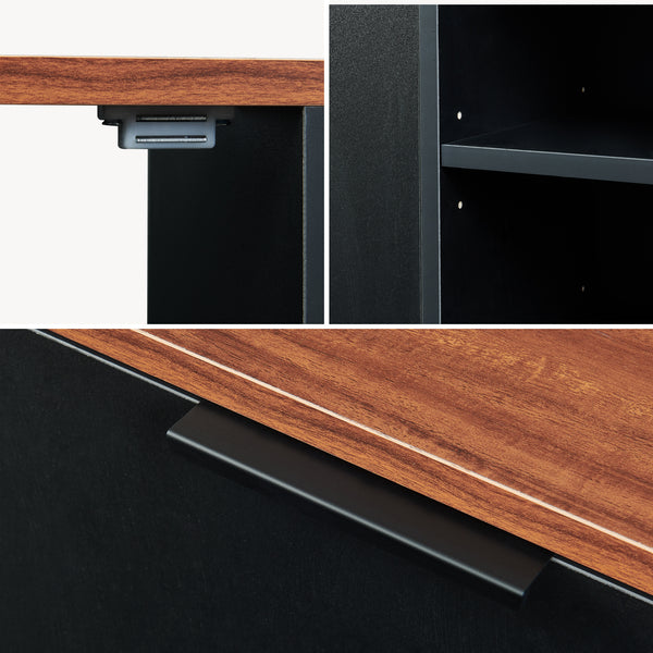 Mueble bajo lavabo Trond 60x66x30 cm Negro/Aspecto nogal [en.casa]