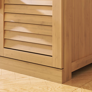 Zapatero Aarela 2 puertas + cajón bambú 67x66x34cm Natural [en.casa]