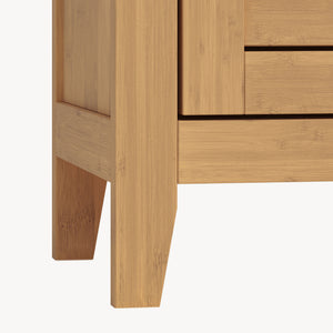 Aparador Rirg 2 puertas bambú 92x50x25cm cm Natural [en.casa]