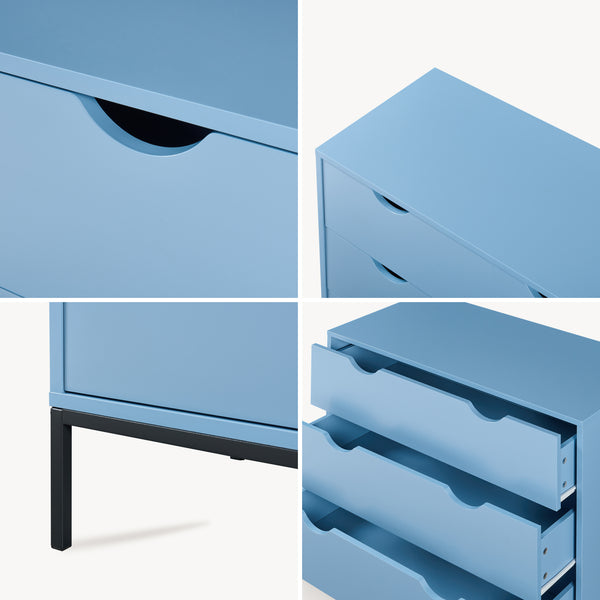 Kommode Colwyn 78x80x40 cm Blau [en.casa]