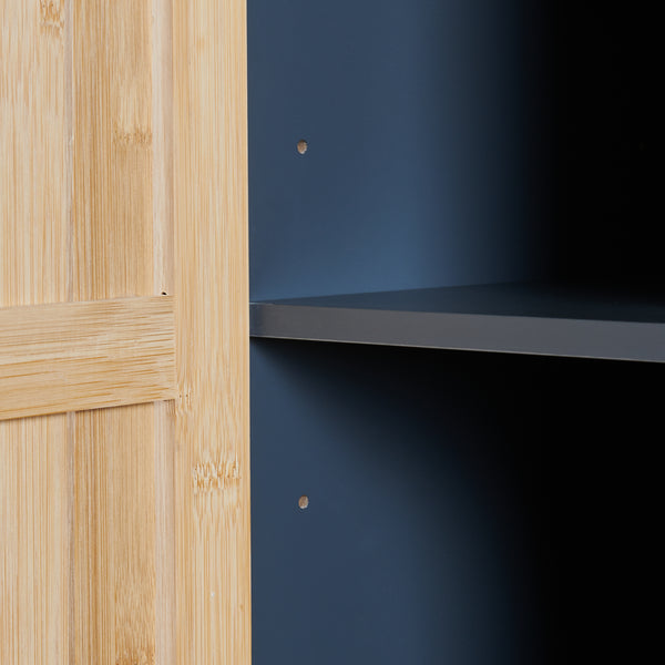 Armario alto Svanes 170x30x30 cm Gris oscuro/Natural [en.casa]