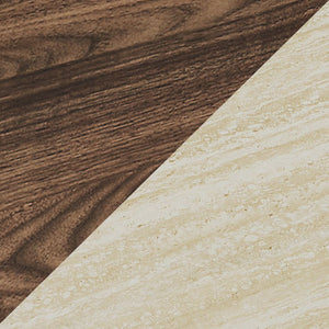 Mueble de televisión Trorlon 160x40x55 cm aspecto nogal/travertino [en.casa]