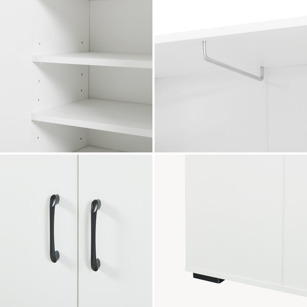 Armario Chalvefted 175x60x35 cm Blanco [en.casa]