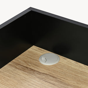 Escritorio Kappespoo 84x80x50 cm Negro/Aspecto roble [en.casa]