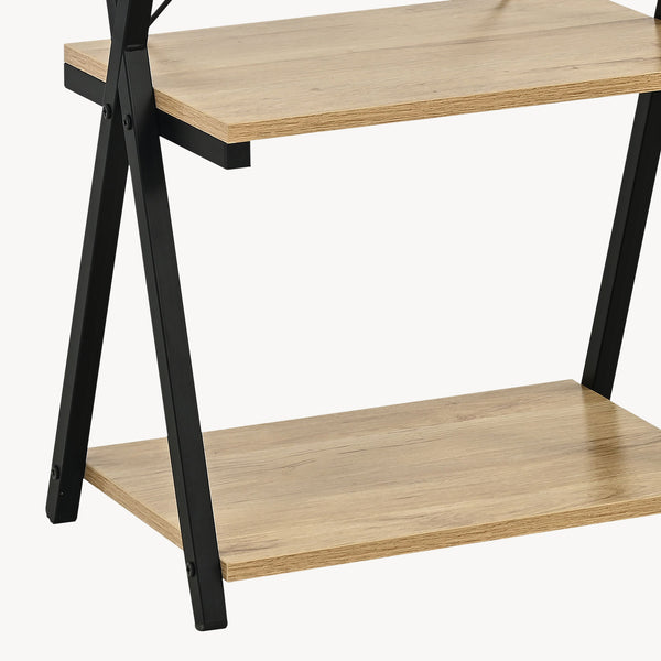 Estantería Kappespoo 84x50x30 cm Negro/Aspecto roble [en.casa]