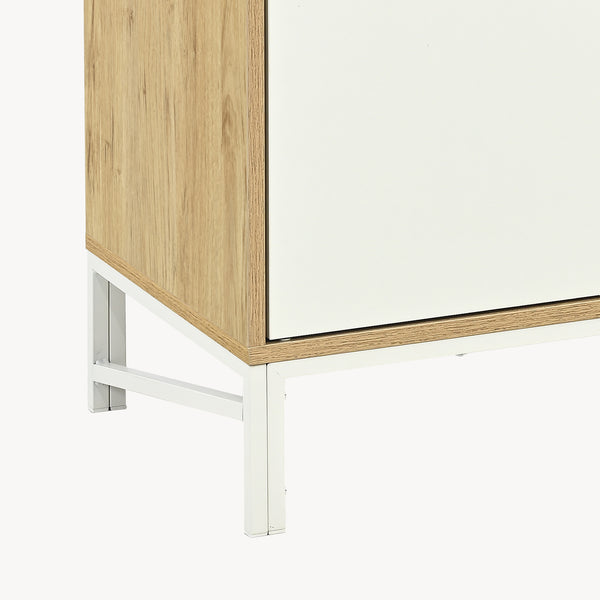 Cómoda Kerrköndam 94x76x40 cm aspecto roble/blanco [en.casa]