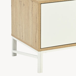 Mueble de televisión Kerrköndam 120x40x46 cm aspecto roble/blanco [en.casa]