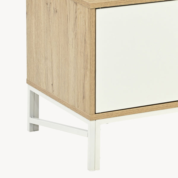 Mueble de televisión Kerrköndam 120x40x46 cm aspecto roble/blanco [en.casa]