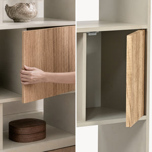 Estantería Karena 112x70x30 cm Crema blanca/Aspecto roble [en.casa]