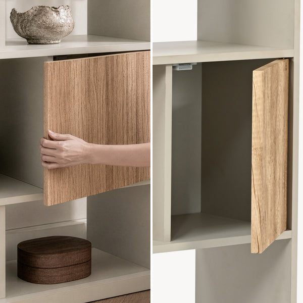 Estantería Karena 112x70x30 cm Crema blanca/Aspecto roble [en.casa]