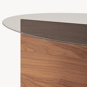 Mesa de centro Viroya 100x60x36 cm aspecto nogal/Gris [en.casa]
