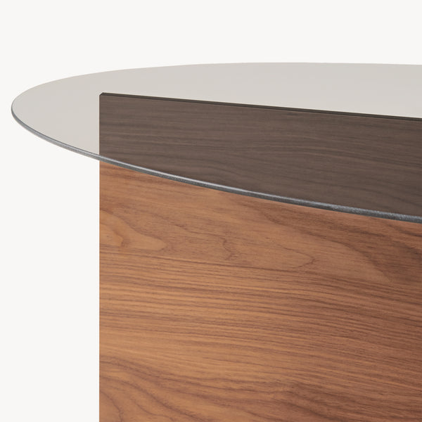 Mesa de centro Viroya 100x60x36 cm aspecto nogal/Gris [en.casa]