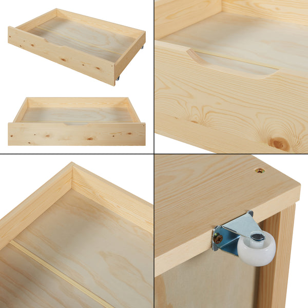 Cama doble para niños Sonkajärvi 90x200cm Madera de pino natural [en.casa]