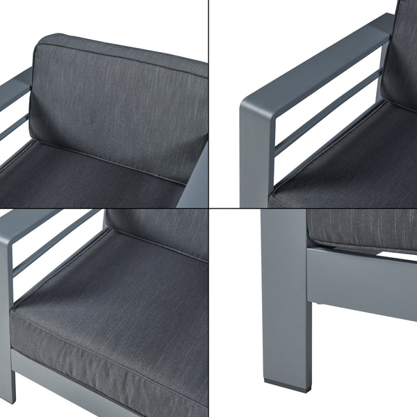 Conjunto de muebles de jardín Avise 5 piezas aluminio [casa.pro]
