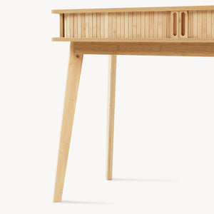 Mesa consola Tysvær con puertas bambú 110x40x78cm - Natural [en.casa]