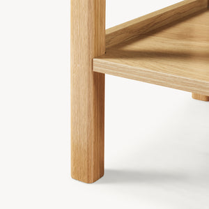 Mesa consola Ferrersp con 2 cajones 100x40x80 cm aspecto roble/color arena [en.casa]