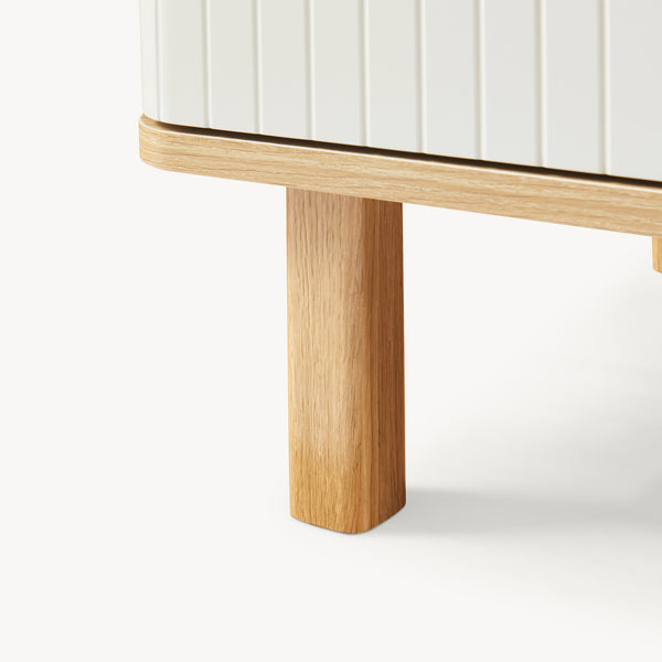 Aparador Ferrersp con 2 puertas 80x80x40 cm aspecto roble/color arena [en.casa]