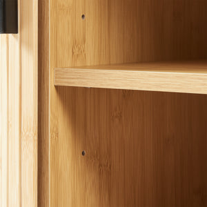 Zapatero / Aparador Tvedestrand 2 puertas bambú 100x40x80cm Natural [en.casa]