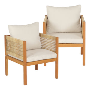 Conjunto de muebles de jardín Cannole de 4 piezas. Madera de acacia color madera [casa.pro]