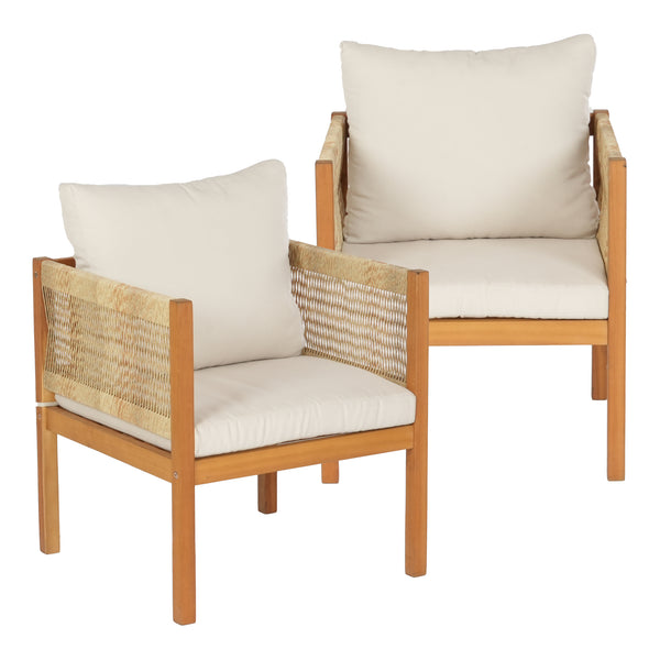 Conjunto de muebles de jardín Cannole de 4 piezas. Madera de acacia color madera [casa.pro]