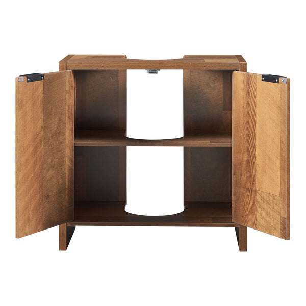 Conjunto de muebles de baño Namsskogan de 4 piezas. Aspecto nogal [en.casa]