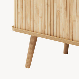 Aparador Nordkapp con 2 puertas bambú pino 100x40x80cm - Natural [en.casa]