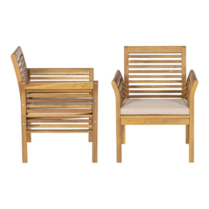 Conjunto de muebles de jardín Candela 4 piezas Madera de acacia Color madera [casa.pro]