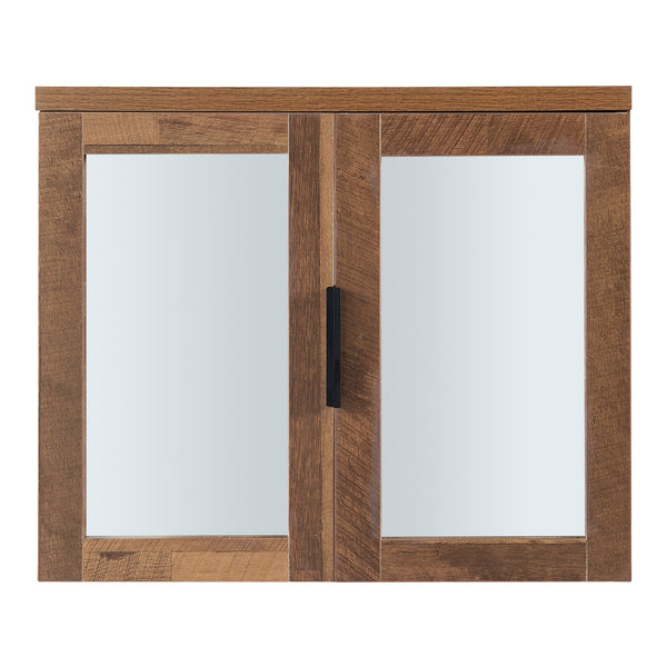 Conjunto de muebles de baño Namsskogan de 4 piezas. Aspecto nogal [en.casa]