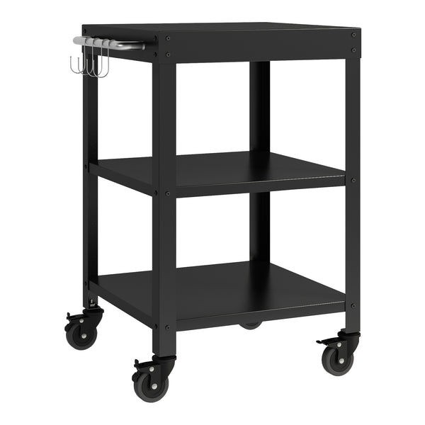 Conjunto de exterior Bolognano Estantería, armario y carrito de servicio Negro, mate [casa.pro]