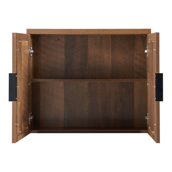 Conjunto de muebles de baño Namsskogan de 4 piezas. Aspecto nogal [en.casa]